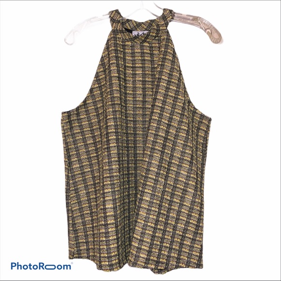 Anthropologie Yellow Black Erin Halter Top NWT - Picture 6 of 12
